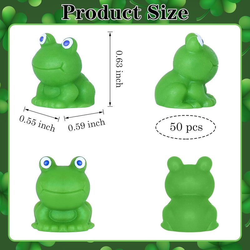 Yuronam 50 PCS Mini Frogs Garden Decor Tiny Plastic Frogs Miniature Resin Frog Figurines for Fairy Garden Miniature Moss Landscape Decoration (0.59 x 0.6 inches) - Image 2